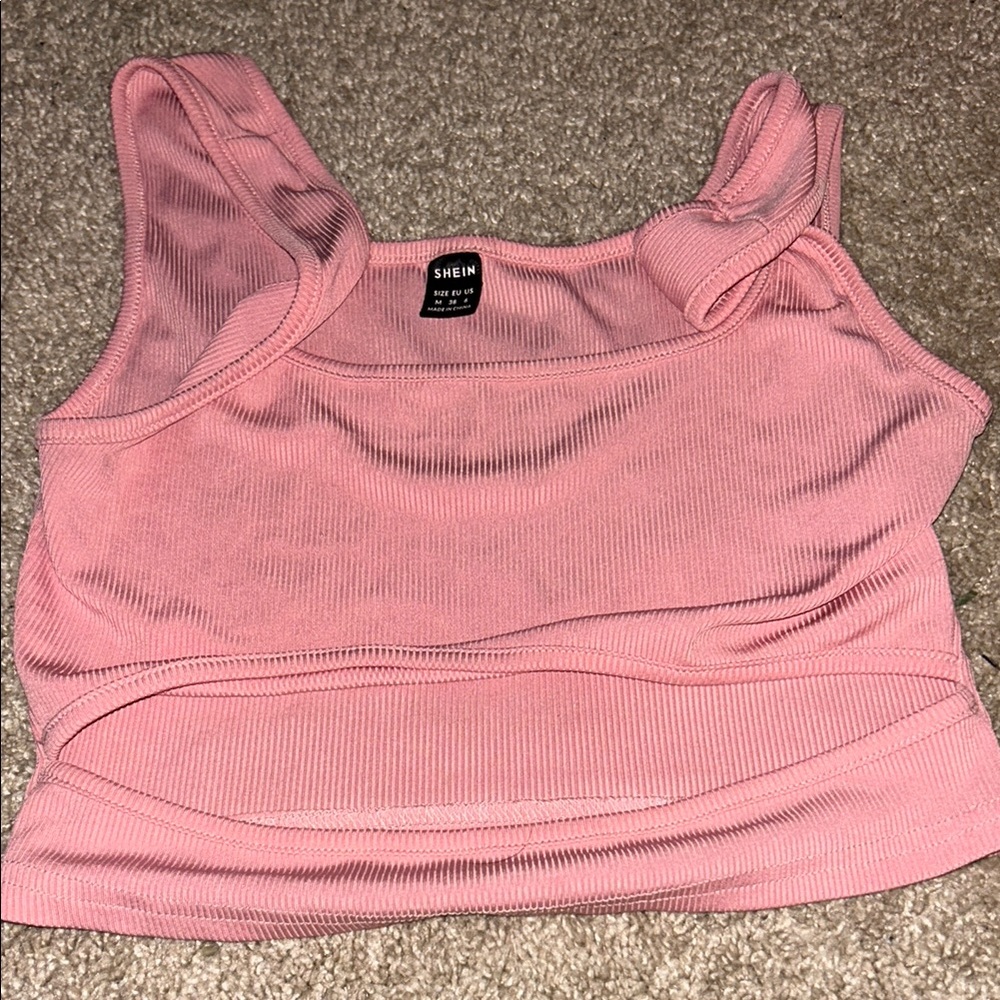 SHEIN Pink Ribbed Women's Tank Top